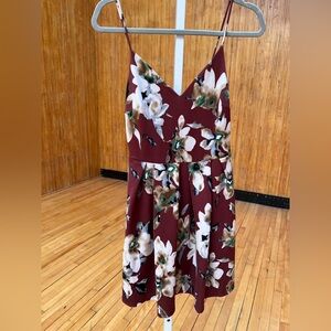 Soprano Burgundy Floral Dress